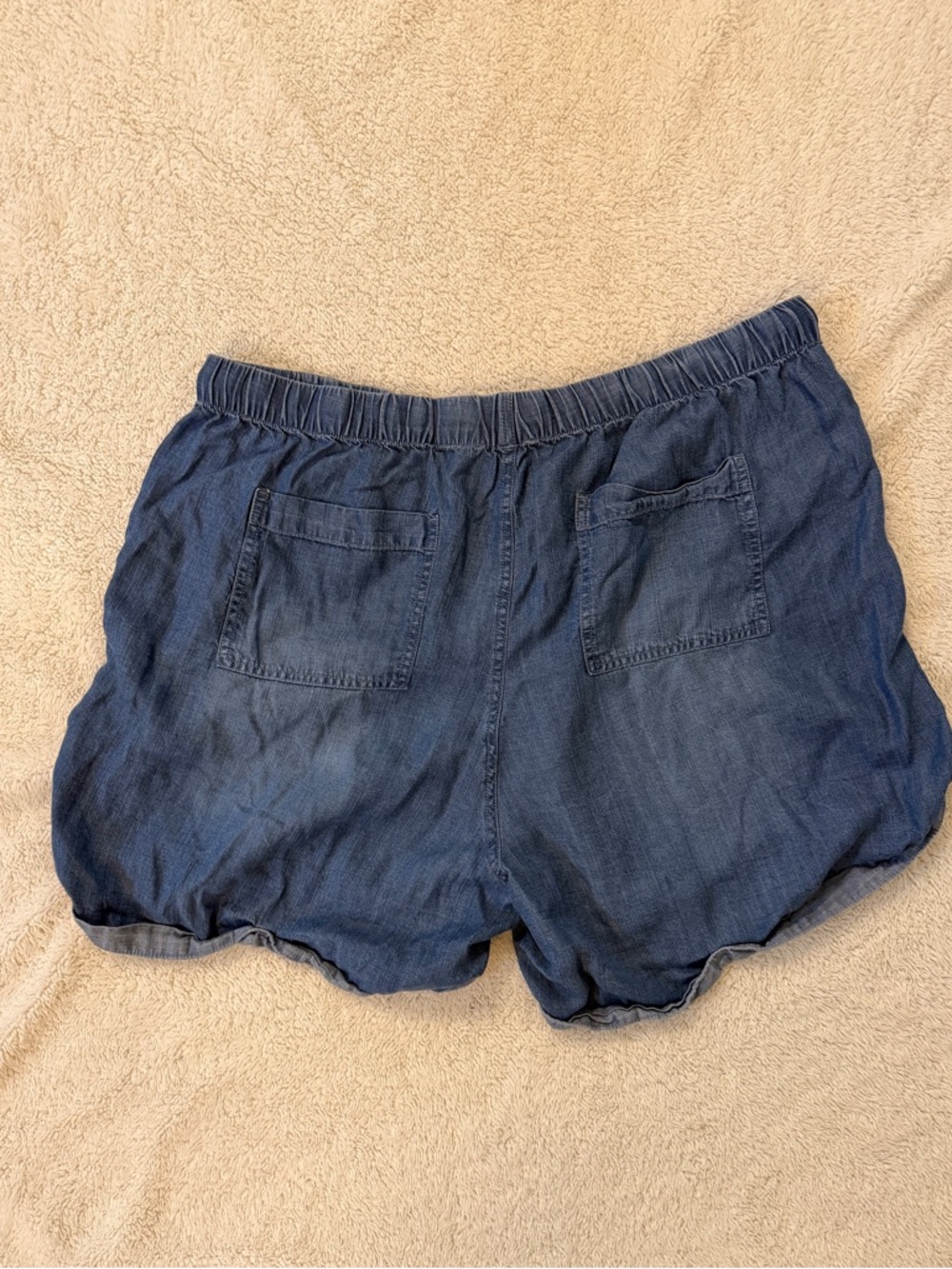 Workshop Republic 1X Chambray Pull-On Shorts Drawstring Cuffed - Picture 4 of 5